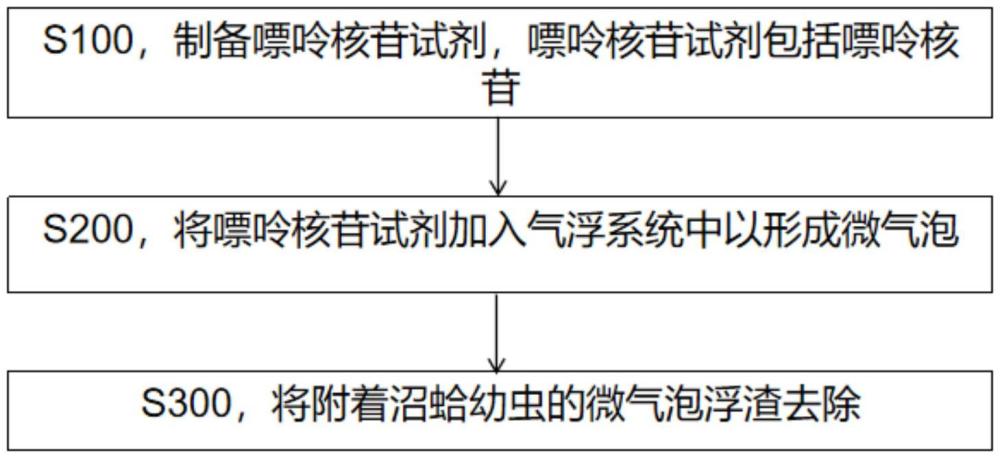 一种制备嘌呤核苷微气泡以浮选水体中沼蛤幼虫的方法与流程
